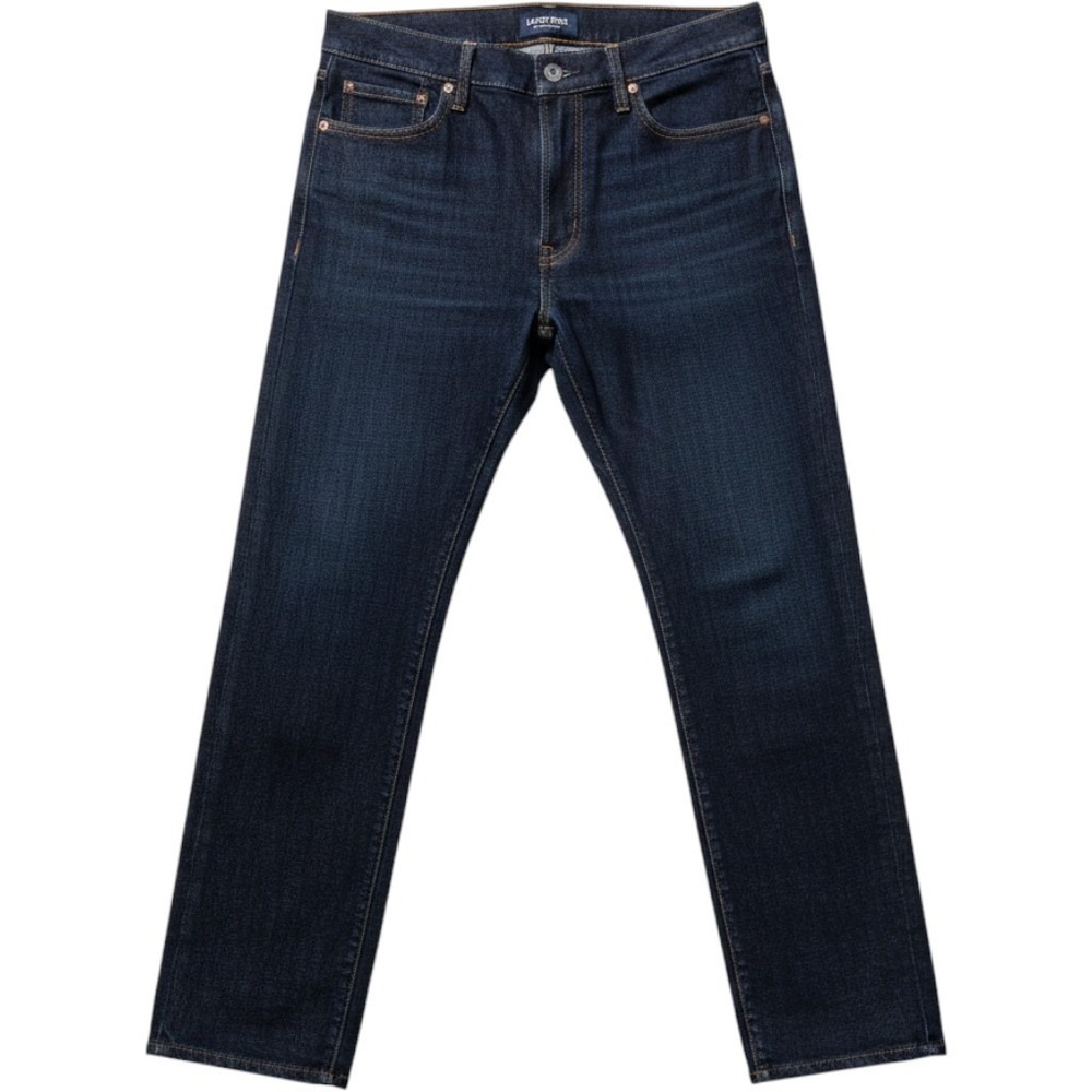 Lands' End Jeans Mens 32 Dark Blue Flannel Lined Square Rigger Traditional Fit